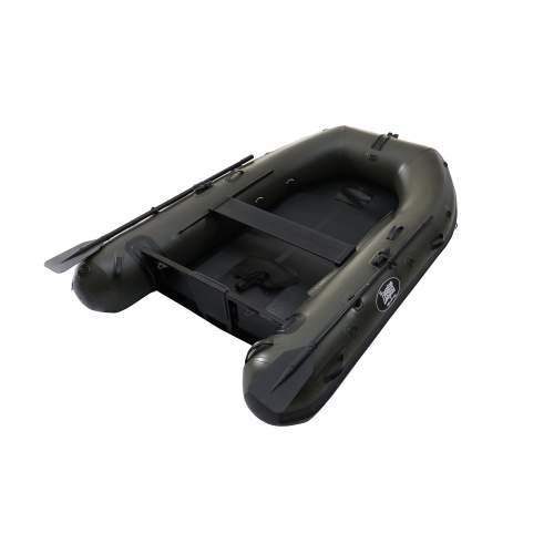 Zeepter Schlauchboot 270 Big Catch Oliv | Angelboot mit Alu- oder Luftboden & Zubehör | Extra breit & stabil für Karpfenangler | Hardcore-Serie für Profis
